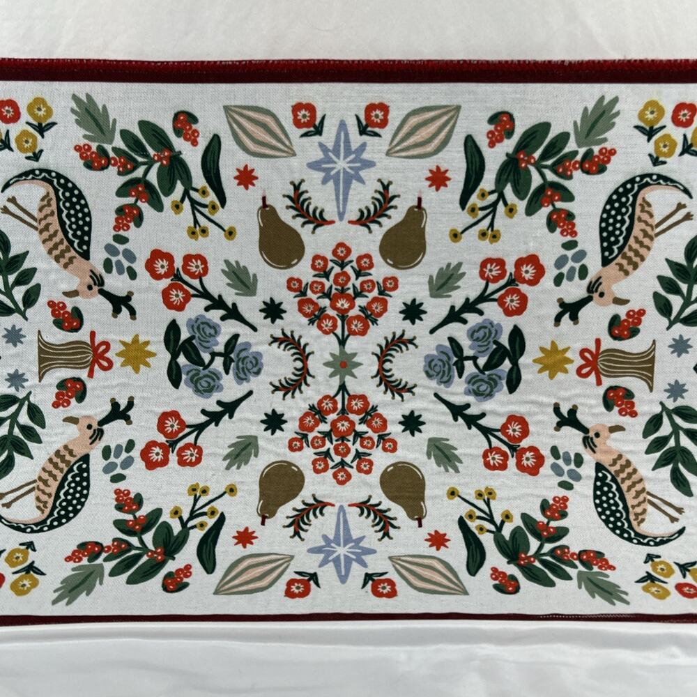 Rifle Paper Co Loloi Atelier Holiday Partridge Pear Tree Non-Slip 20x30 Mat Rug